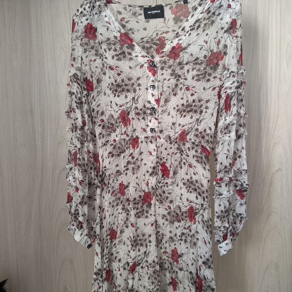 The Kooples Silk dress with flying flowers print - Picture 4 of 7